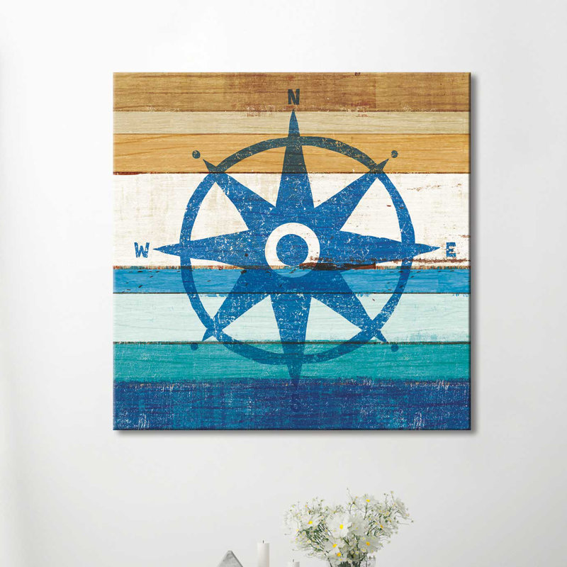« beachscape iv compass », impression, H 36 po x l 36 po x P 1,5 po, Toile tendue