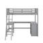 Lit mezzanine simple avec tablettes et bureau-305642811