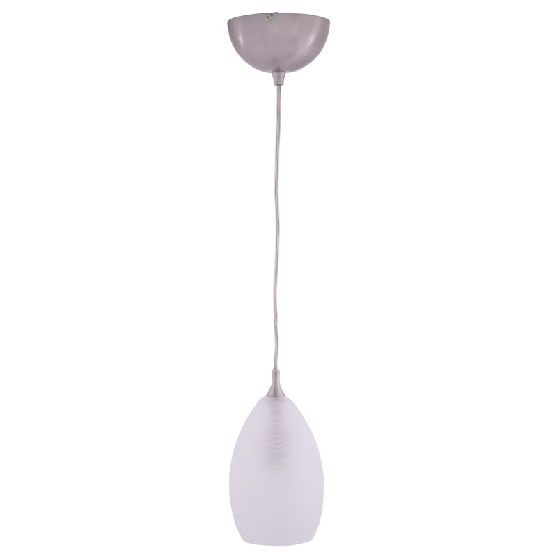 Moris 1 - Light Satin Nickel Single Pendant, 6.9" H, Cocoon White