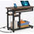 28"-39.3" Height Adjustable Portable Desk with Power Outlet & USB Ports, Rolling C-Shaped Side Table with Keyboard Tray, Small Standing Desk with Wheels for Sofa, Bedside, or Home Office – Brown-645412854