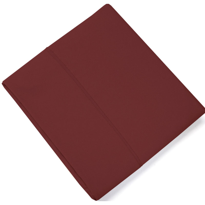 Single Flat/Top Sheet Only, Ultra Soft Double Brushed Microfiber, Burgundy, King Flat Sheet