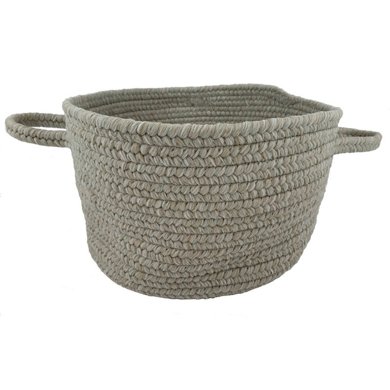 Hokku Designs Bajram Fabric Decorative Basket, Light Gray, Basket 16"