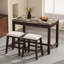 Table en noyer avec tiroirs cachés et tabourets rembourrés-1953415203-1953415200