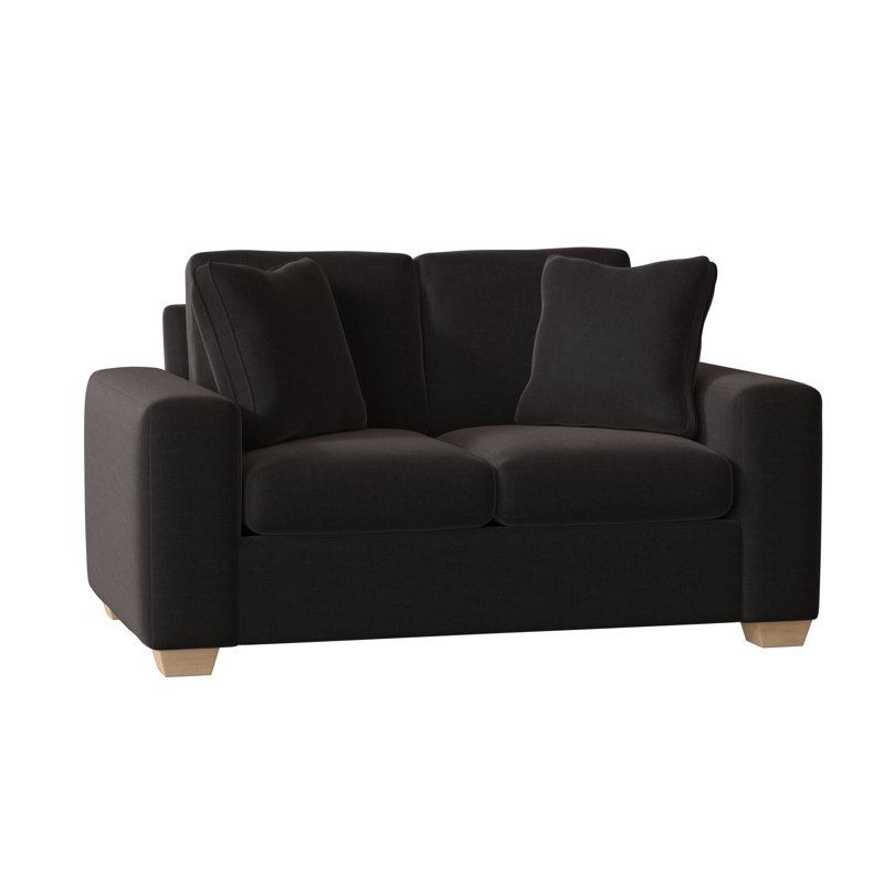 Causeuse à accoudoirs carrés de 64 po avec coussins réversibles Anastase, Acier Entice, Brut