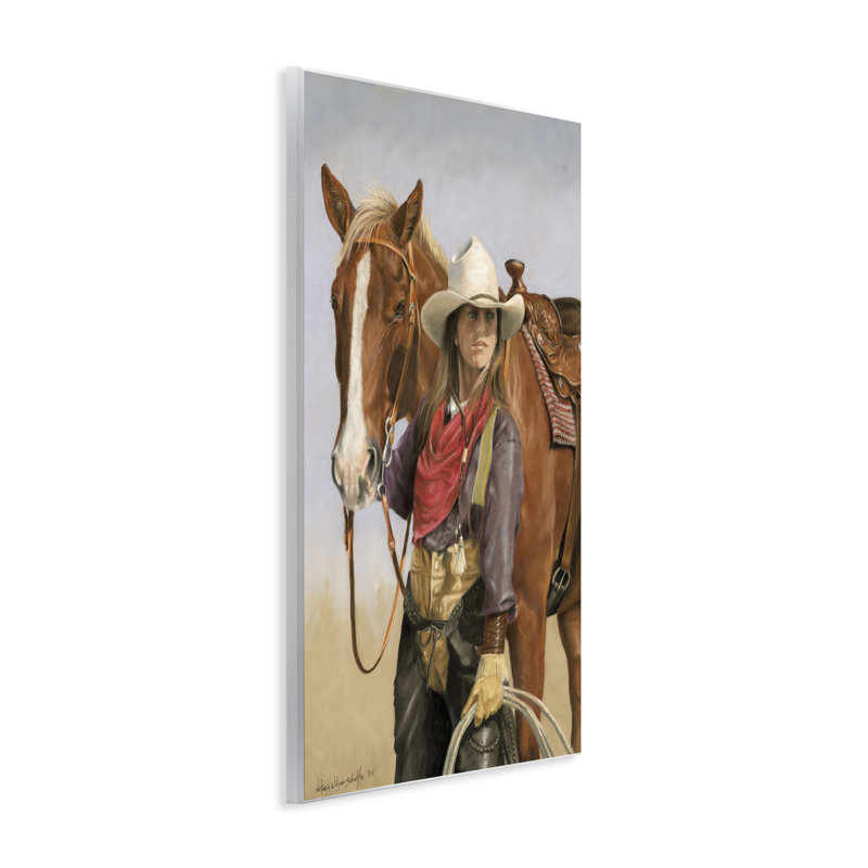 «Powerful femelle cowgirl», art mural par Victoria Schultz, H 19 po x l 13 po
