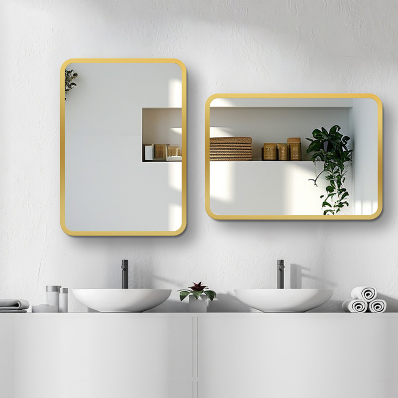 Miroir de salle de bain mural 24 * 36 pouces Gillepsie, miroir de meuble-lavabo, peut être monté verticalement ou horizontalement