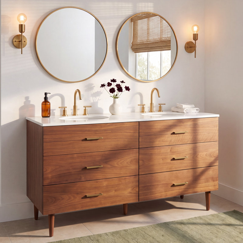 Dondi 60'' Double Bathroom Vanity with Quartz Top