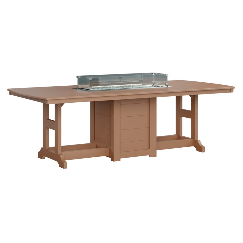 Berlin Gardens Garden Classic 96″ Fire Pit Bar Table, 39.5" H x 44" W x 96" D, Cedar
