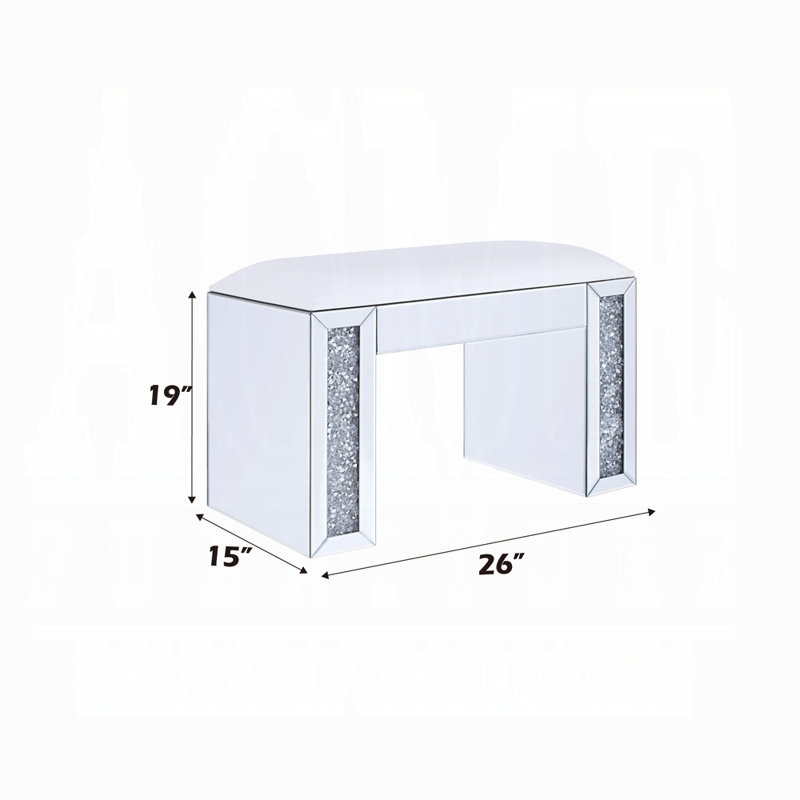 Tabouret de coiffeuse en miroir Noralie