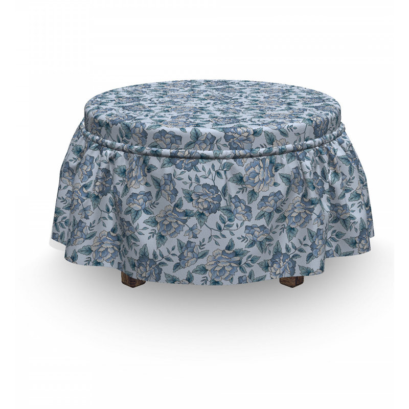 Housse pour repose-pieds fleurs en fleur