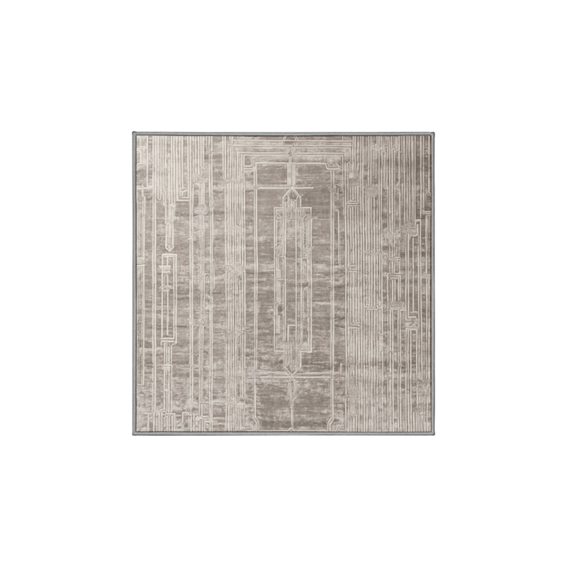 Tapis gris lavable à la machine, Carré 4 pi