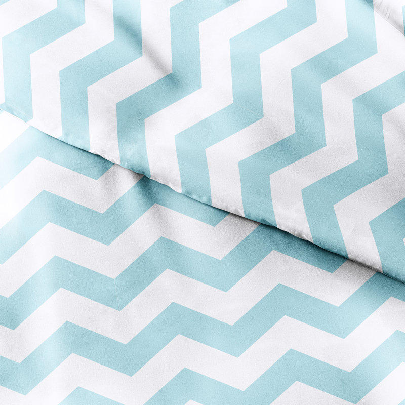 Turquoise Geometric Microfiber Twin/Twin XL Duvet Cover Set