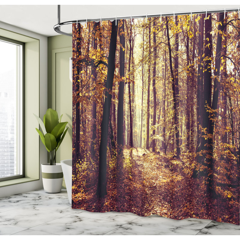 Ensemble de rideau de douche Forest + crochets, H 69 po x l 105 po