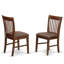 L'ensemble 3 pièces de table et chaises de cuisine contient une table de salle à manger ronde avec Dropleaf et 2 chaises de salle à manger en tissu de lin, 42 x 42 pouces, acajou-633795293-633795292-566760977