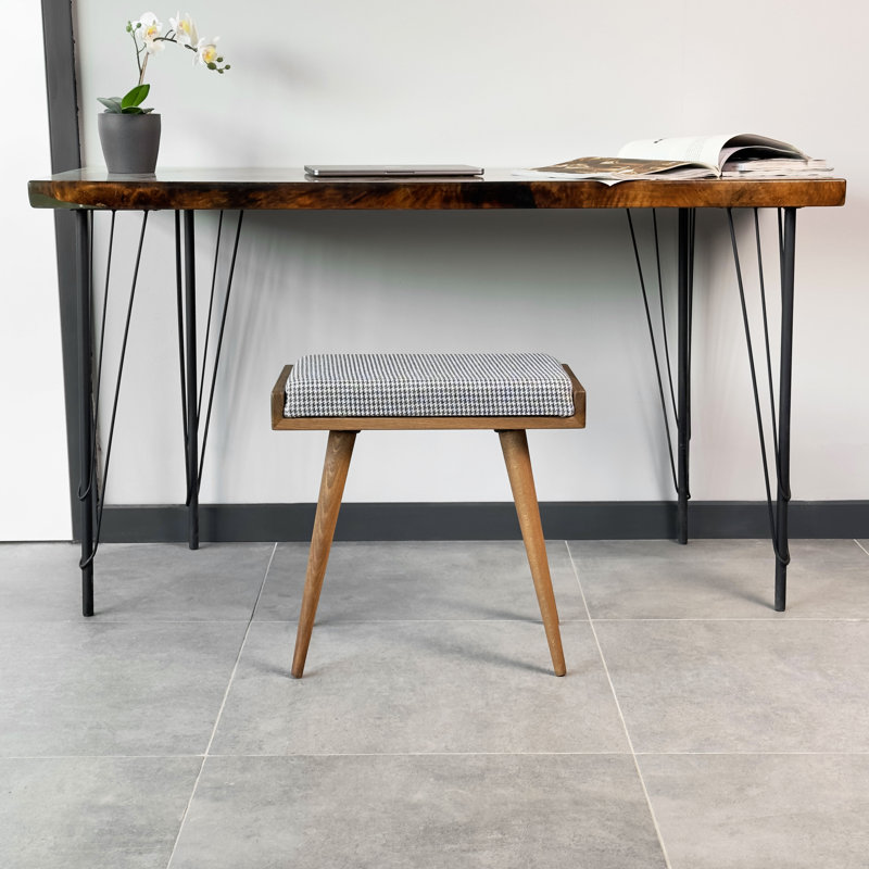 Solid Wood Piano Bench Stool, Grey