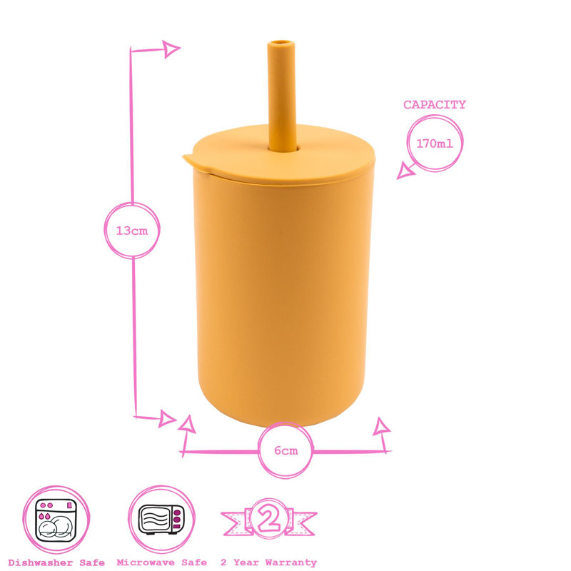Tiny Dining 170ml Silicone Travel Tumbler, Yellow