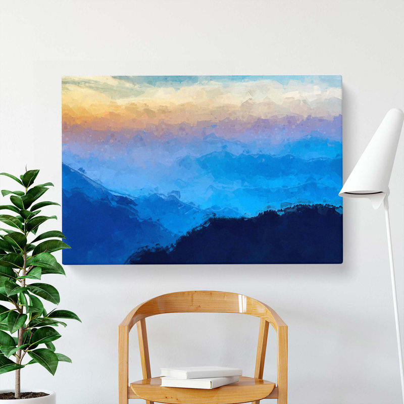 Mountains Of Nepal In Abstract - Wrapped Canvas Print, 40cm H x 60cm W x 3cm D