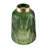 Dsy Floral Vase With Gold Rim, Embossed Fern Leaf, Green Glass 10 Inch-123079041
