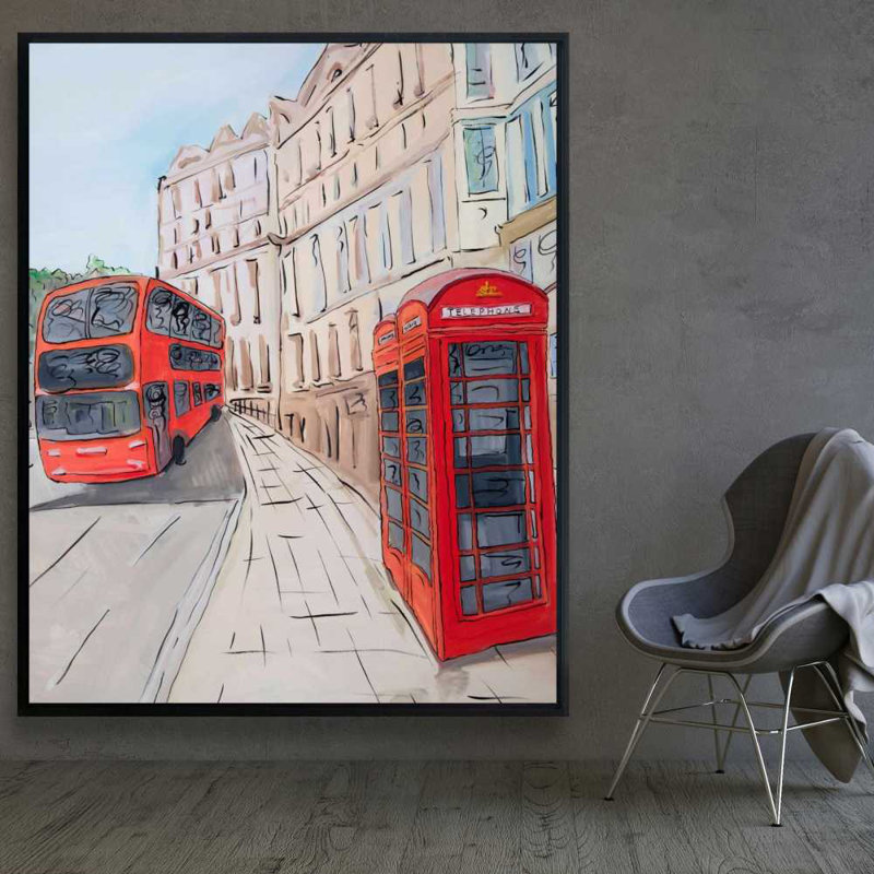 Toile de cabine et de téléphone London Bus - décor industriel industriel