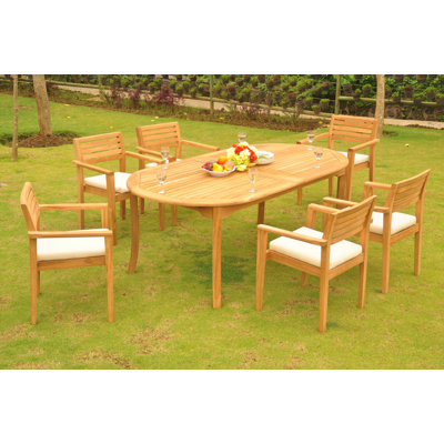 Ensemble repas 7 pièces teck Tacoma