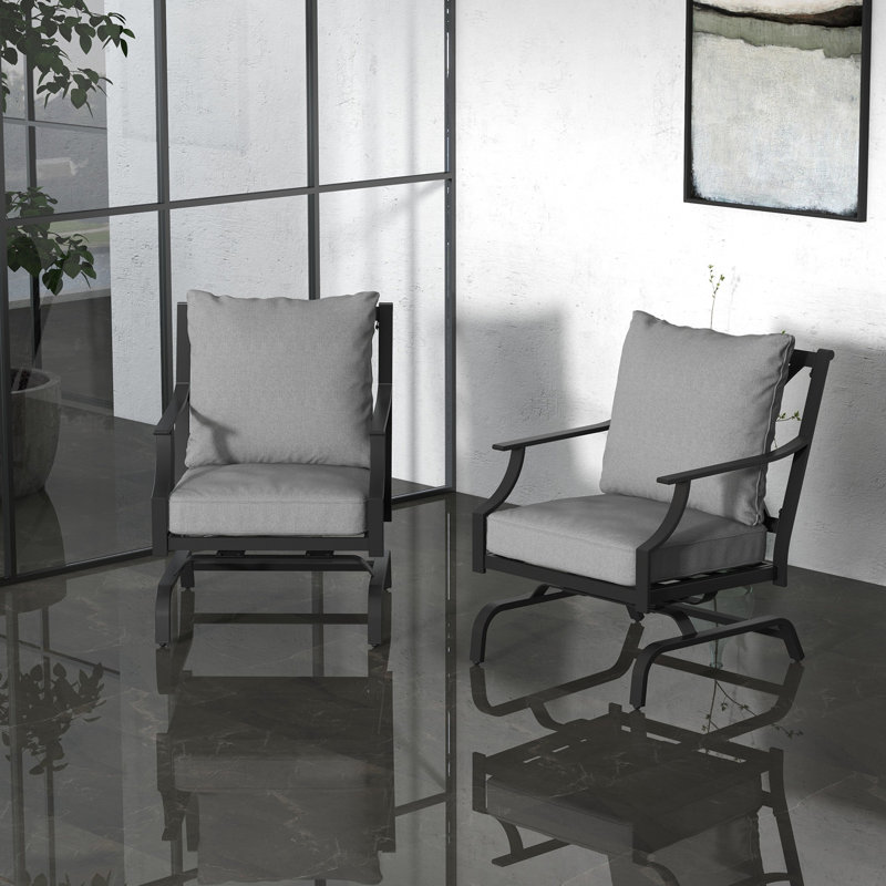Ensemble de chaises pivotantes 2 pièces Fanshuai, Gris