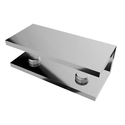 Brixwell NHC4CH No-Drill Fixed Panel Glass Clamp, Brass Material, 5/16" to 3/8" Glass Thickness, Polished Chrome Finish
