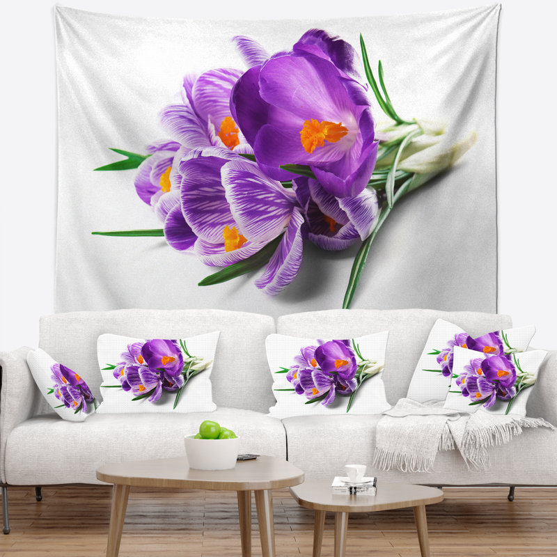 Ensemble de tapisserie floral crocus fleurs, H 50 po x l 60 po
