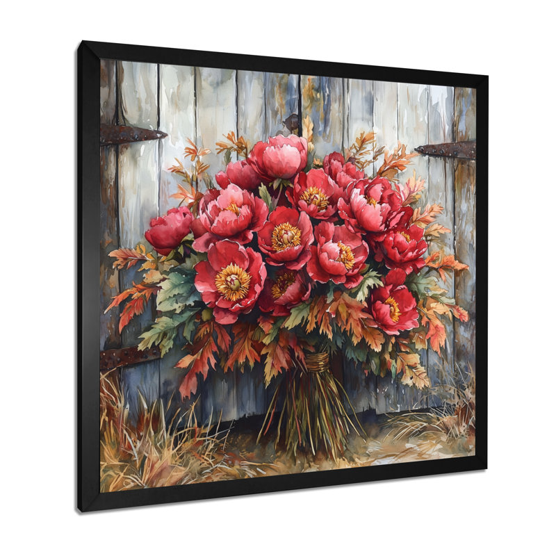 Kohut - Floral Wall Art, Single Picture Framed Print, Black, 16" H x 16" W