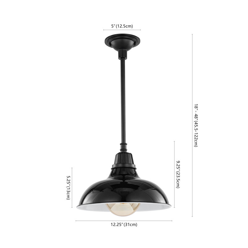Luminaire suspendu d'extérieur à DEL intégré à 1 ampoule 9,25 po Mamani, Noir