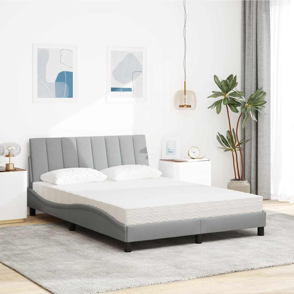 Vidaxl Bett Mit Matratze Taupe 140X200 Cm Stoff