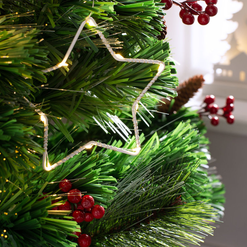 Lighted Artificial Pine Christmas Tree, 6ft H x 2.79ft W x 2.79ft D