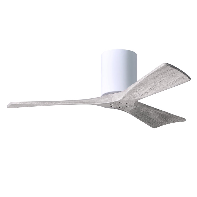 Ventilateur de plafond à 3 pales Olivier, Blanc brillant, Ton bois de grange, 42"