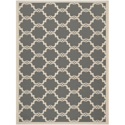 Tapis anthracite/beige à motif géométrique Herefordshire