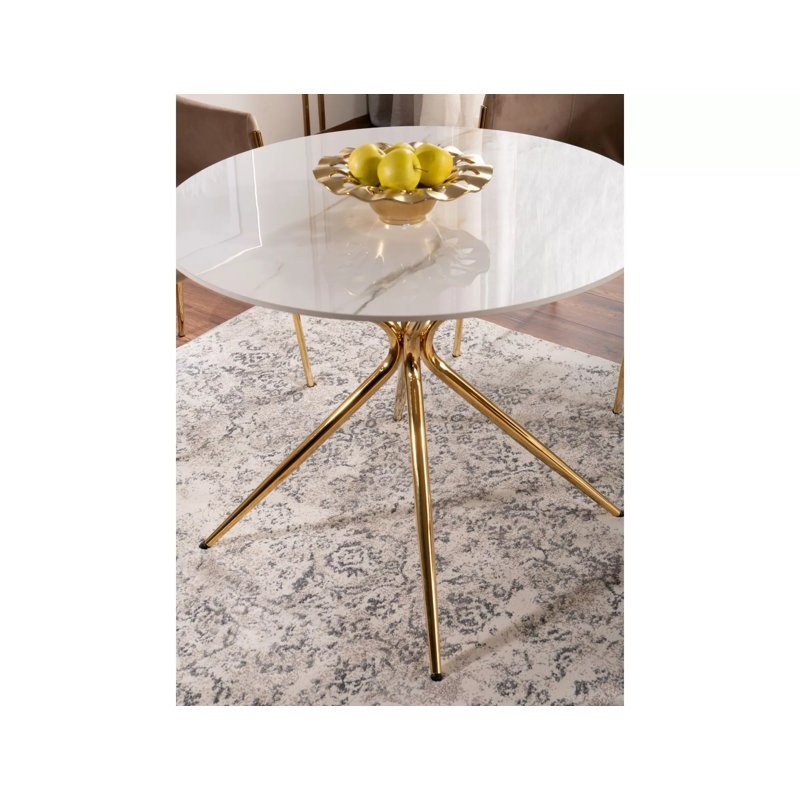 Abdulazeem Round Metal Base Dining Table