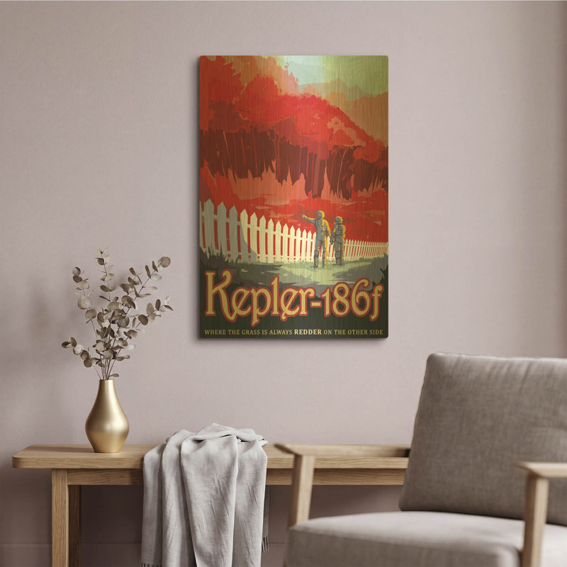  «Kepler186f» par la NASA, art mural en métal doré, 16 po x 24 po, 16 po x 24 po