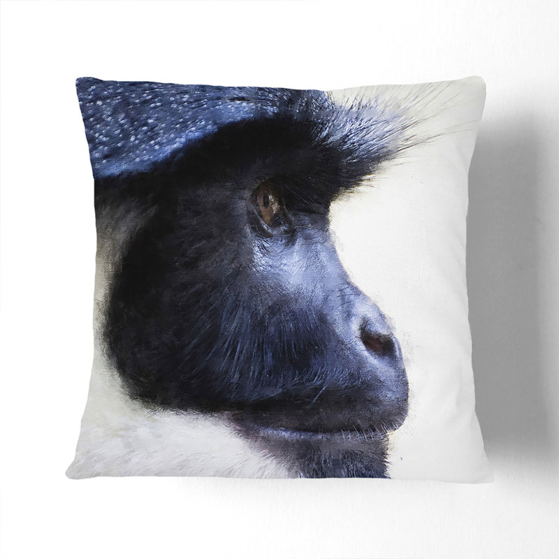 Colobus Monkey Scatter Cushion, 55cm H x 55cm W x 20cm D