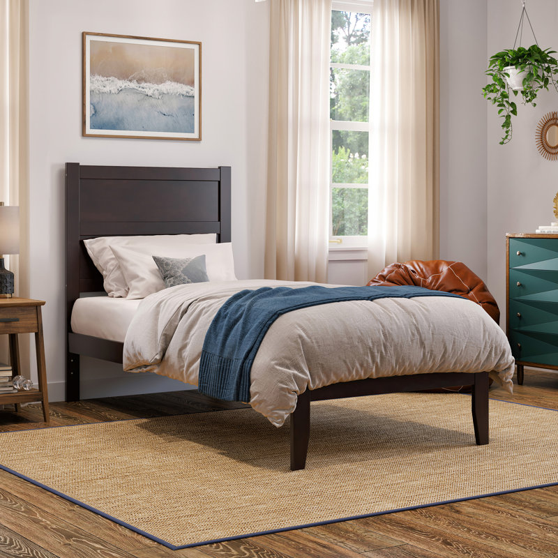  Lit plateforme en bois massif Teo, Très grand simple, Espresso