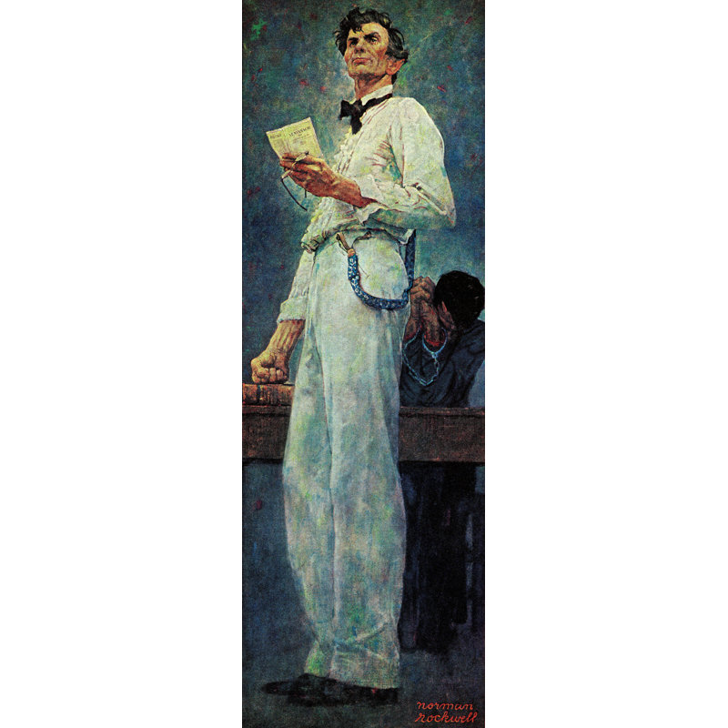 Lincoln for the Defense by Norman Rockwell - 1 Piece Wrapped Canvas Wall Art, 76 cm H x 25 cm W