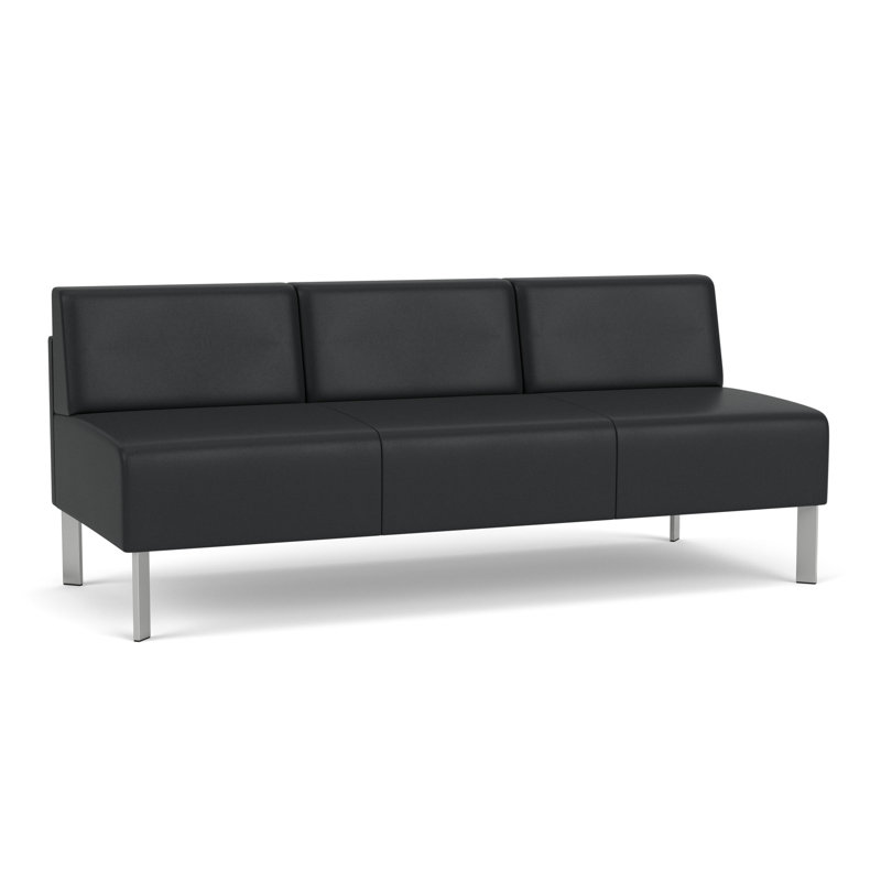 Canapé sans accoudoirs Luxe Lounge, Modena graphite, Acier argent