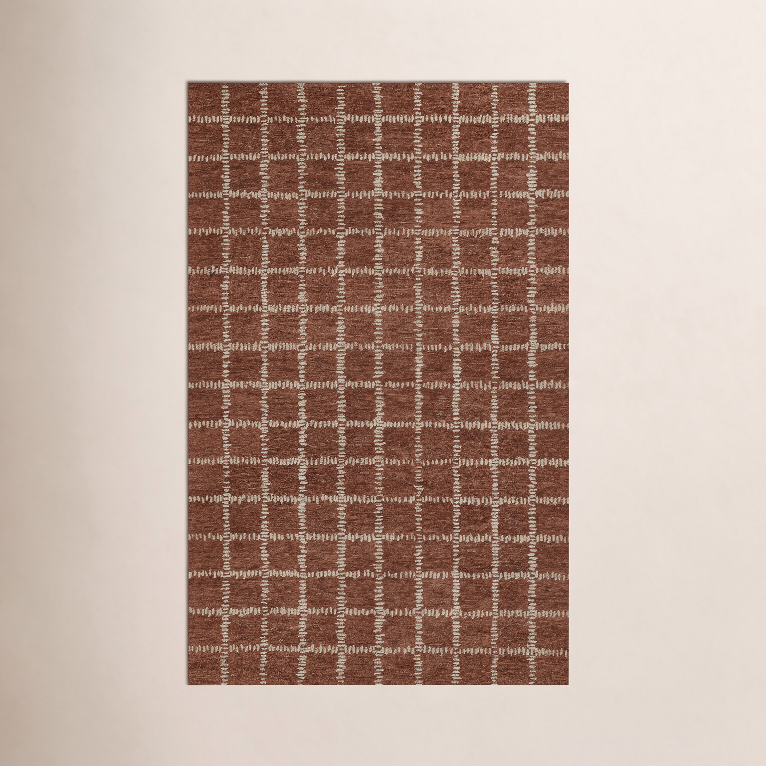 Corinth Hand Tufted Wool Red Rug, Rectangle 2' x 3'