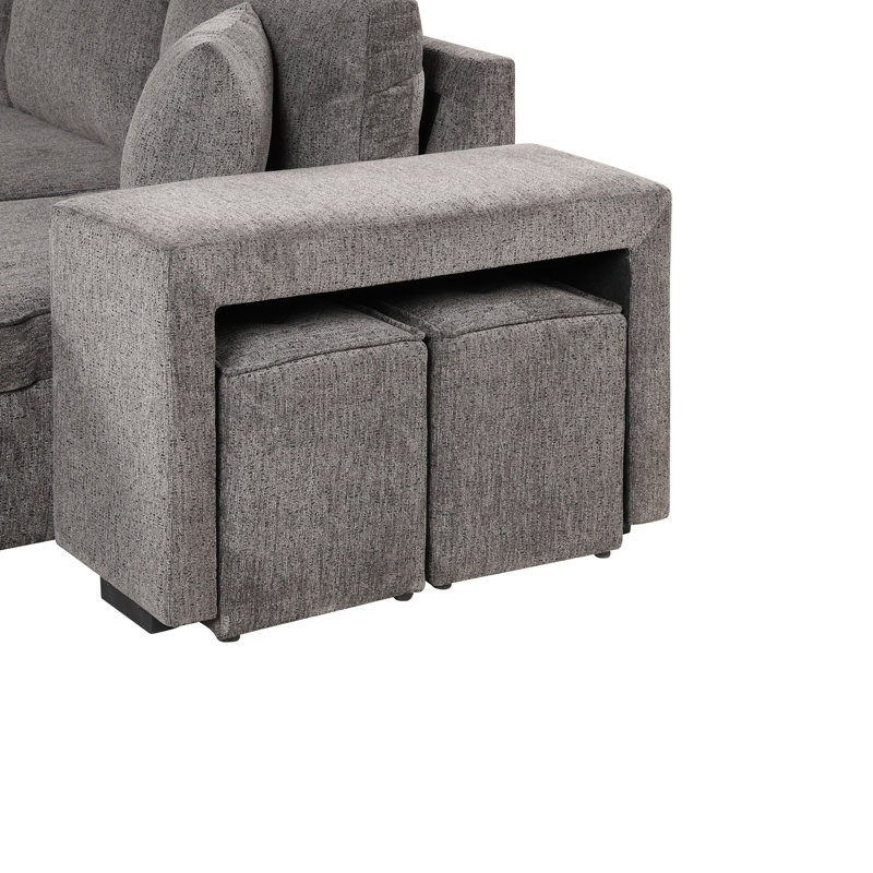 Verton Upholstered 104.5'' Sleeper Sofa, Charcoal Linen
