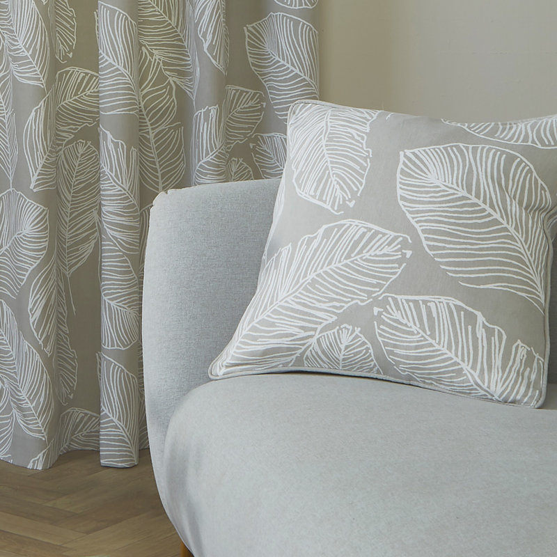 Matteo Floral Square Throw Cushion, Natural, Polyester