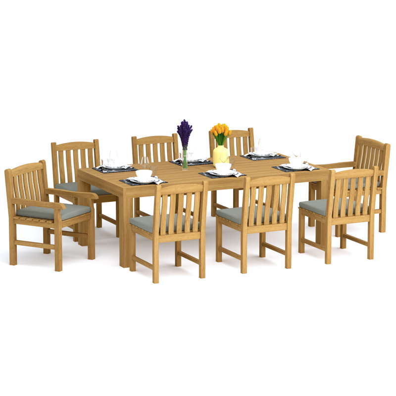 Ensemble repas d'extérieur rectangulaire pour 8 personnes L 86 po Devon