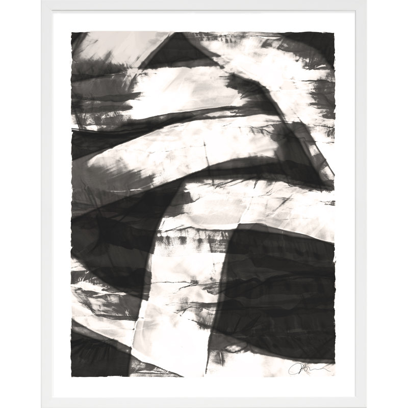 Convergence 1 Painting by Jacques Pilon, 38" H x 30" W x 1.25" D, White
