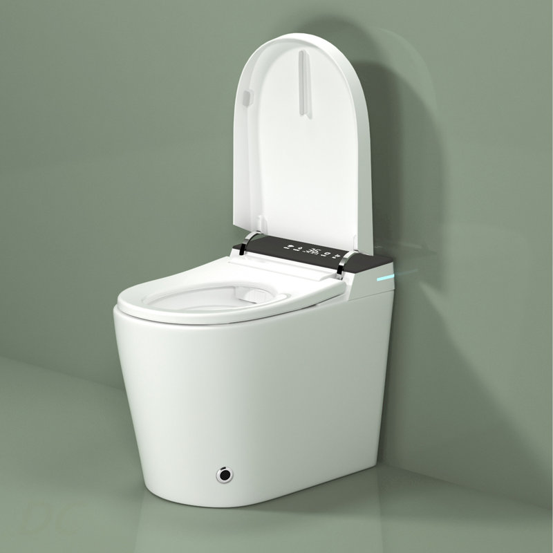 Compact Smart Toilet with Bidet Seat Built-in, Modern Tankless Design with 23.25" Depth, Auto Open Auto Flush, Heated Seat, Instant Warm Air Dryer for Small Bathrooms, White