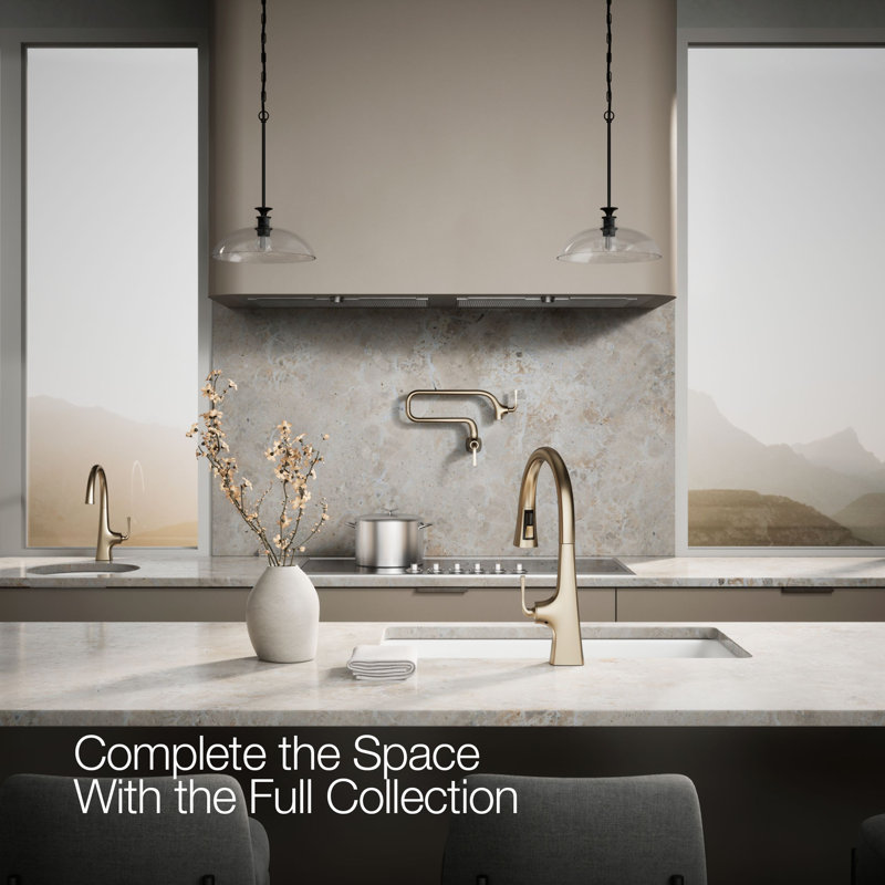 Graze Touchless Pull-Down Kitchen Sink Faucet With Three-Function Sprayhead, Vibrant Brushed Bronze