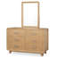 Commode Adwin de style transitionnel en chêne désertique de 52 pouces de large, à 6 tiroirs
