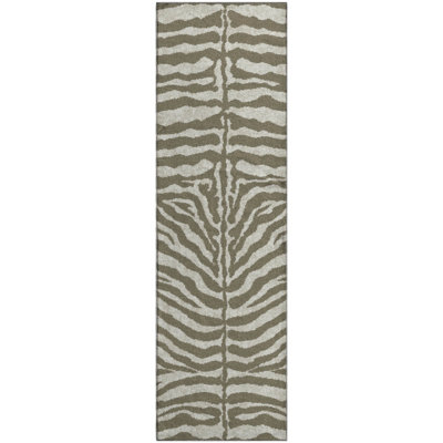 Premium Machine Washable Kishonna AMF42 Taupe Rug