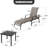 3-piece Patio Chaise Lounge Set, Textilene Patio Chaise Lounges, Side Table