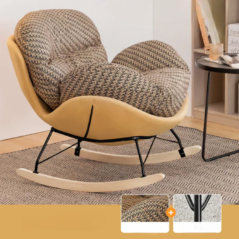 Medjaou Lift Top Trestle Coffee Table, 49cm H x 83cm L x 83cm W, Yellow/Gray
